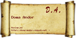 Doma Andor névjegykártya
