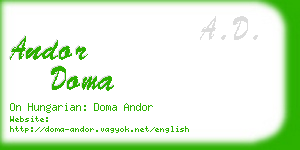 andor doma business card
